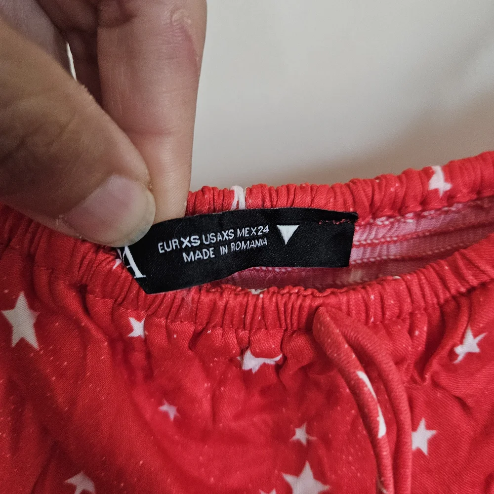 Zara Red Satin Star Strappy Polka Dot Mini Dress Size XS